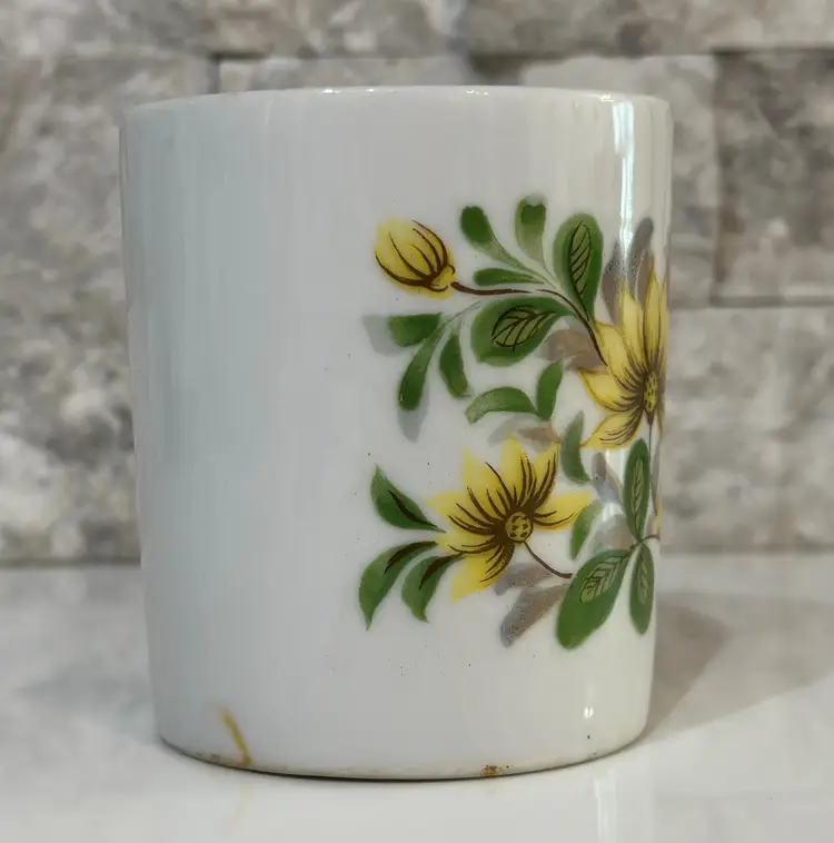 MCM Mug With Floral Design And Heart Shaped Handle