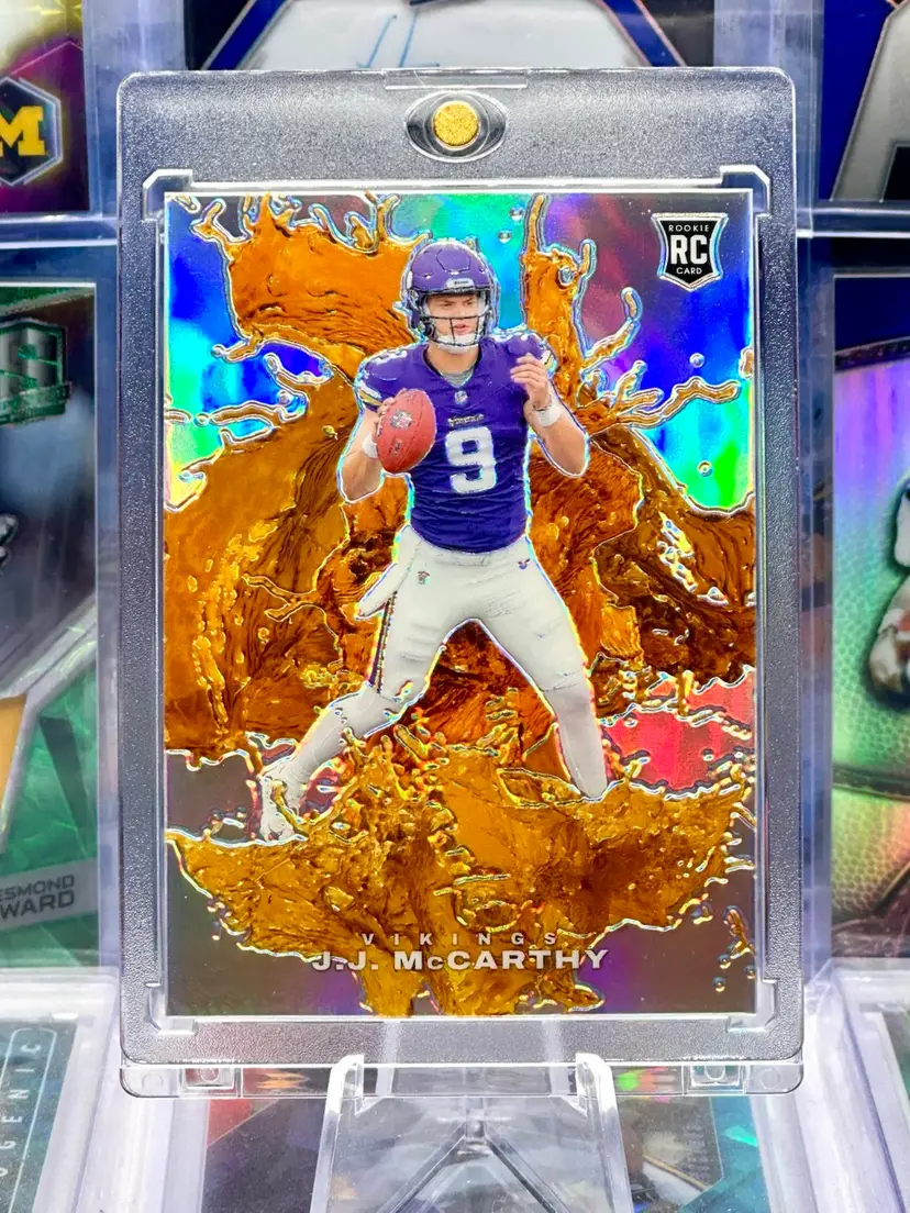 JJ McCarthy 2024 Prizm Rookie RC /25 SPLASH OF COLOR Orange Minnesota Vikings