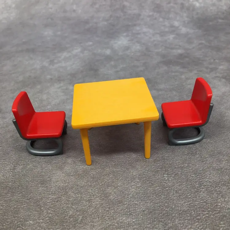 Playmobil Yellow Table & Red Chairs