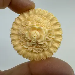 Vintage Victorian Floral Celluloid Brooch 1.5”