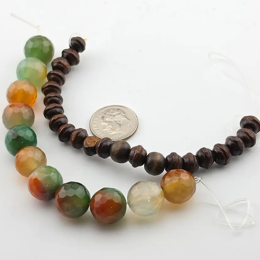 12MM Agate Beads plus Wood Beads #BC188