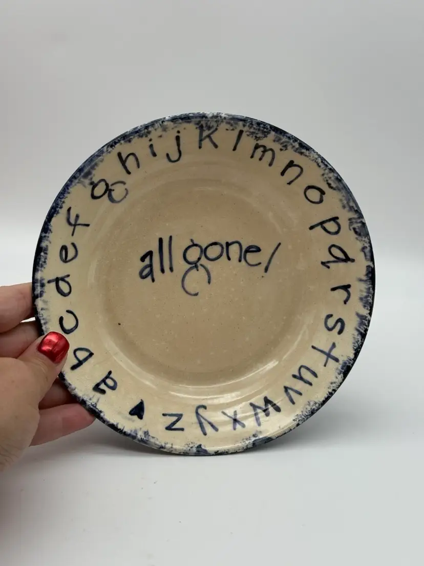 Vintage Child’s Plate - Alphabet Kids Plate - Pickle Pottery New Baltimore NY