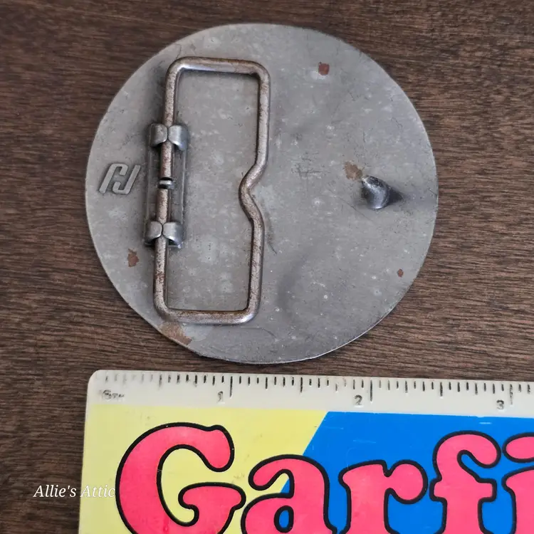 Vintage 1986 Coal Minor Round Belt Buckle Central Mine Rescue Contest 2.5"