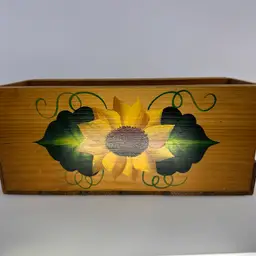 Hand Painted Sunflower Wood Keepsake Box