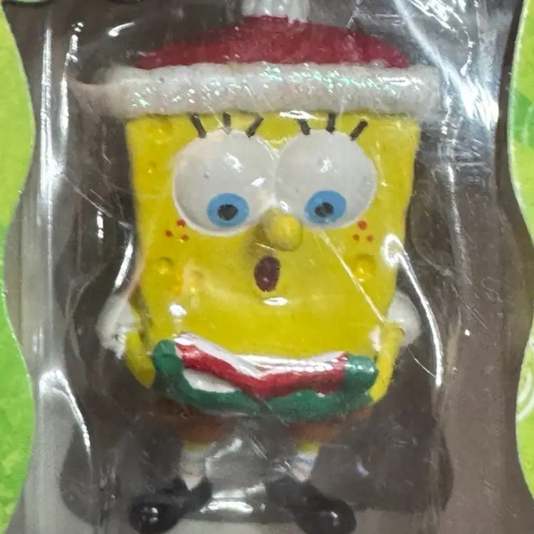 Vintage Sponge Bob Square Pants Christmas Ornament In Original Box - 2004