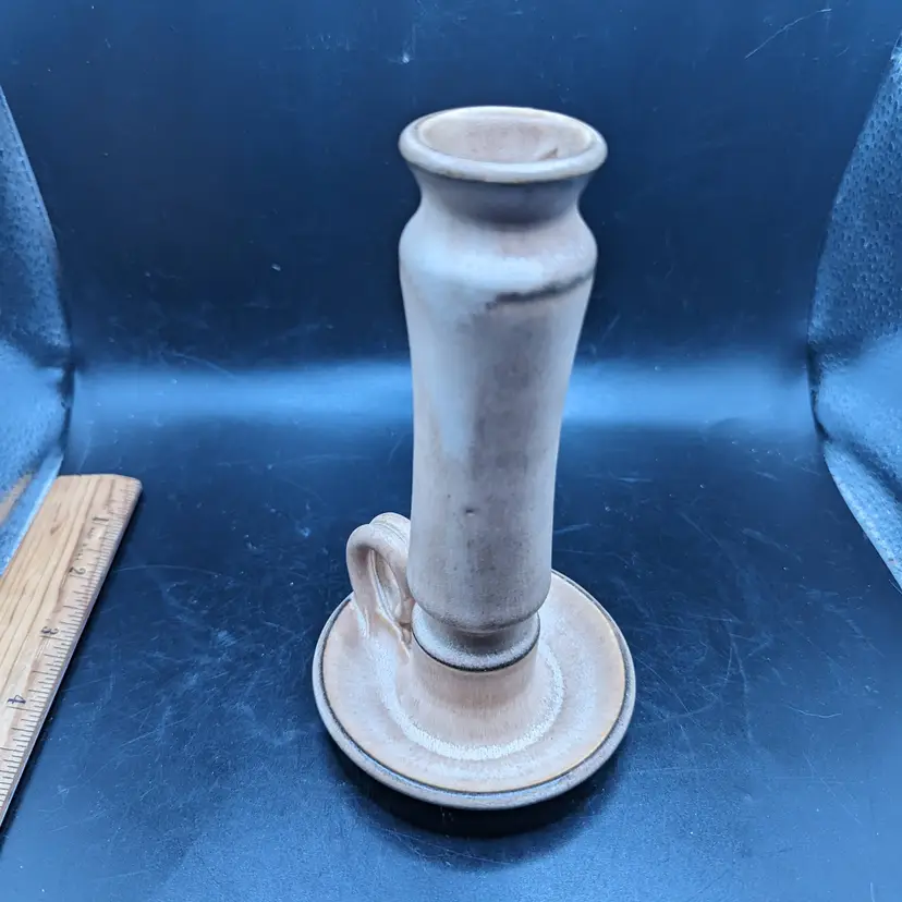 Vintage Studio Art Pottery Chamber Candle Holder Signed