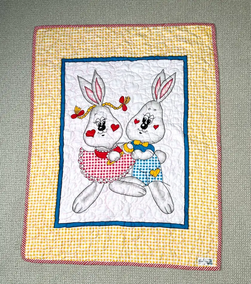 Project Linus Children's Quilt Throw Blanket Multicolor Bunny Rabbits