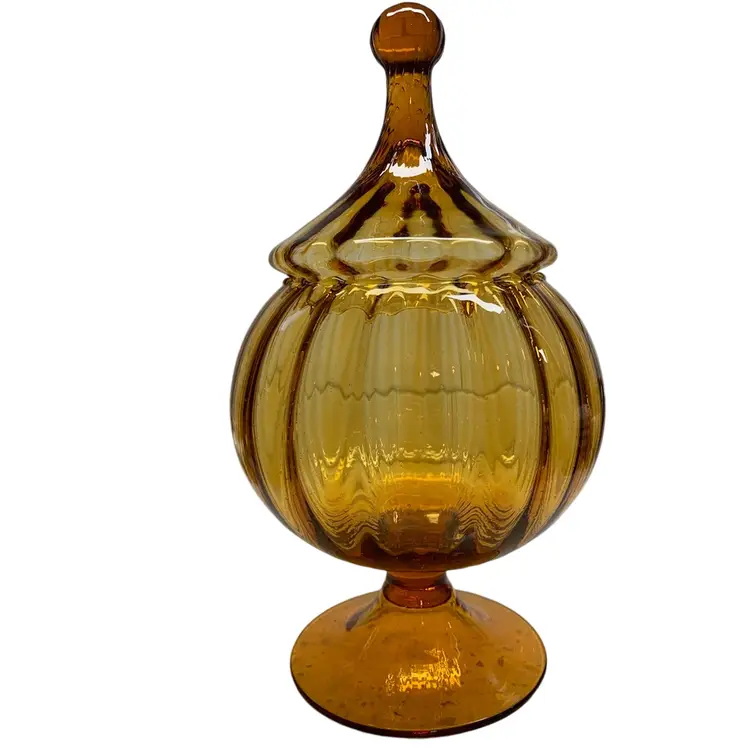 Empoli Pedestal Art Glass Candy Dish