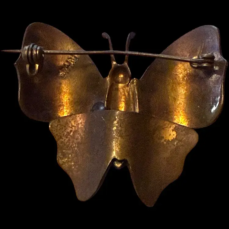 Damascene Butterfly Brooch 1.5”