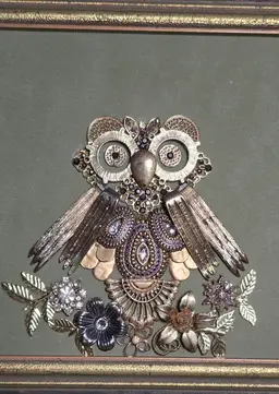 Handmade Vintage Jewelry Owl Art – One of a Kind