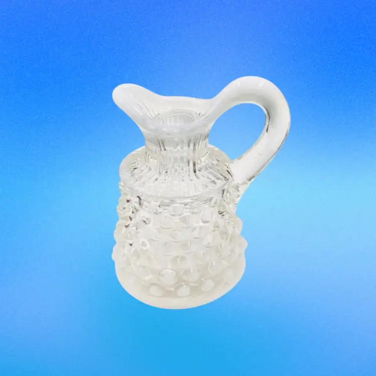 Cruet Creamer Pitcher Opalescent Hobnail By Fenton