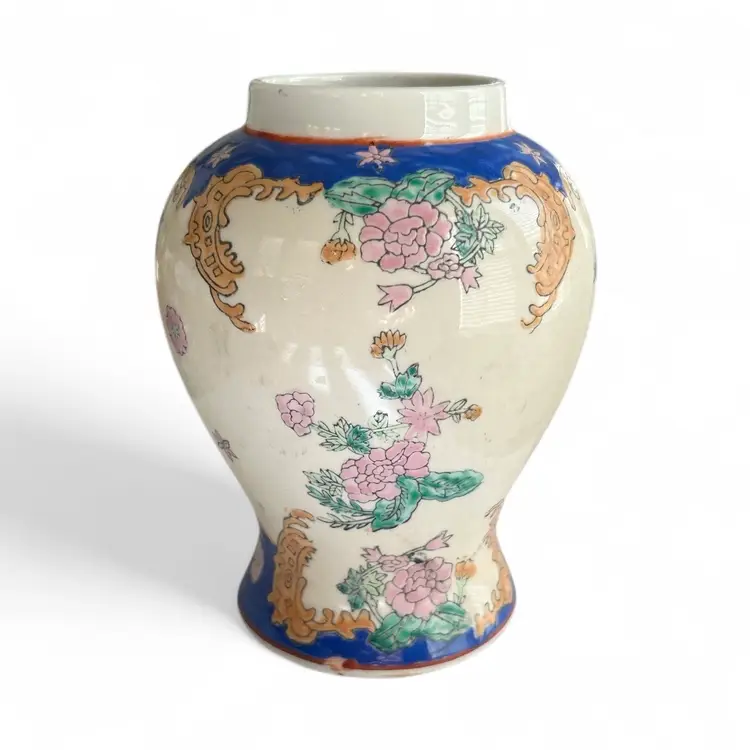 Famille Rose Chinese Hand Painted Ceramic Vase