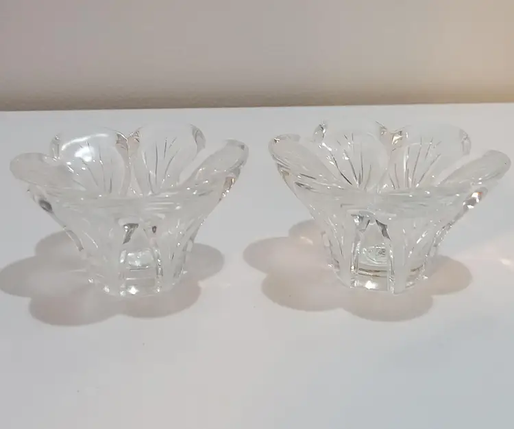 Vintage Crystal Candle Holders; Cristal d'Arques France