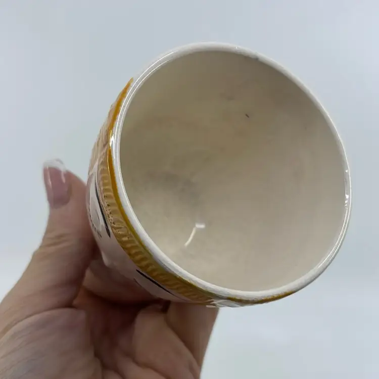 Vtg Handpainted Lady Head Egg Cup 4”