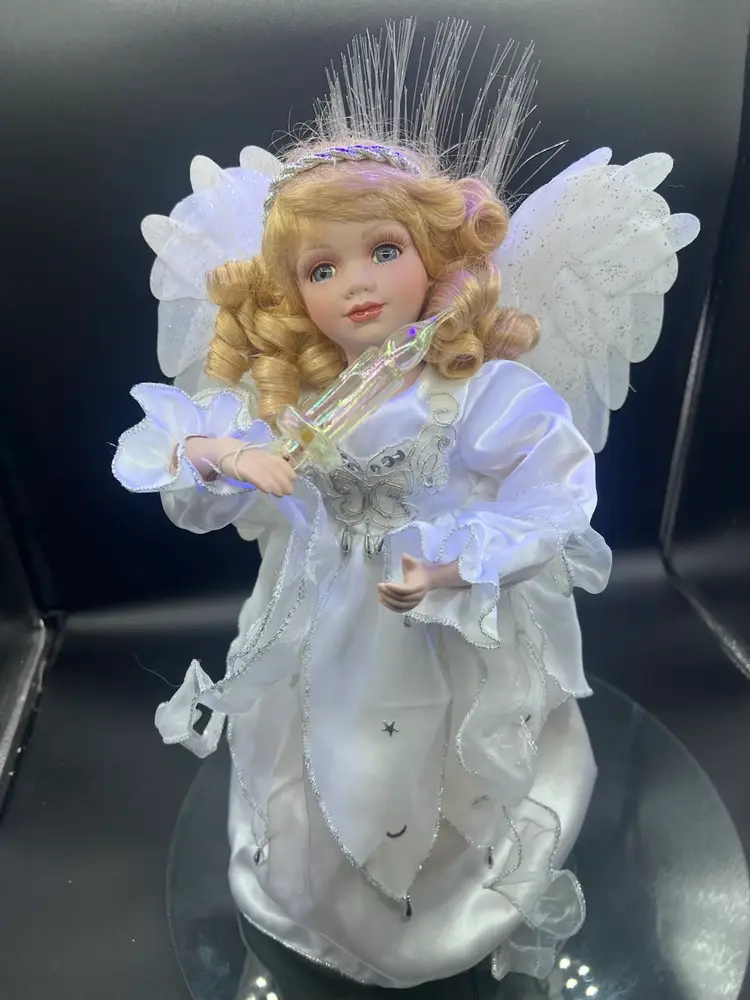Telco Motionette 18" Animated Angel Display Fiber Optic Candelabra WORKS