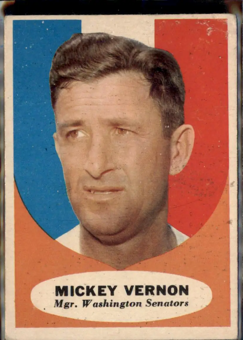 1961 Topps #134 Mickey Vernon - ( ) - Washington Senators