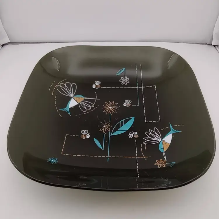 Hummingbird platter from Crystal Studios "Paradise Garden"