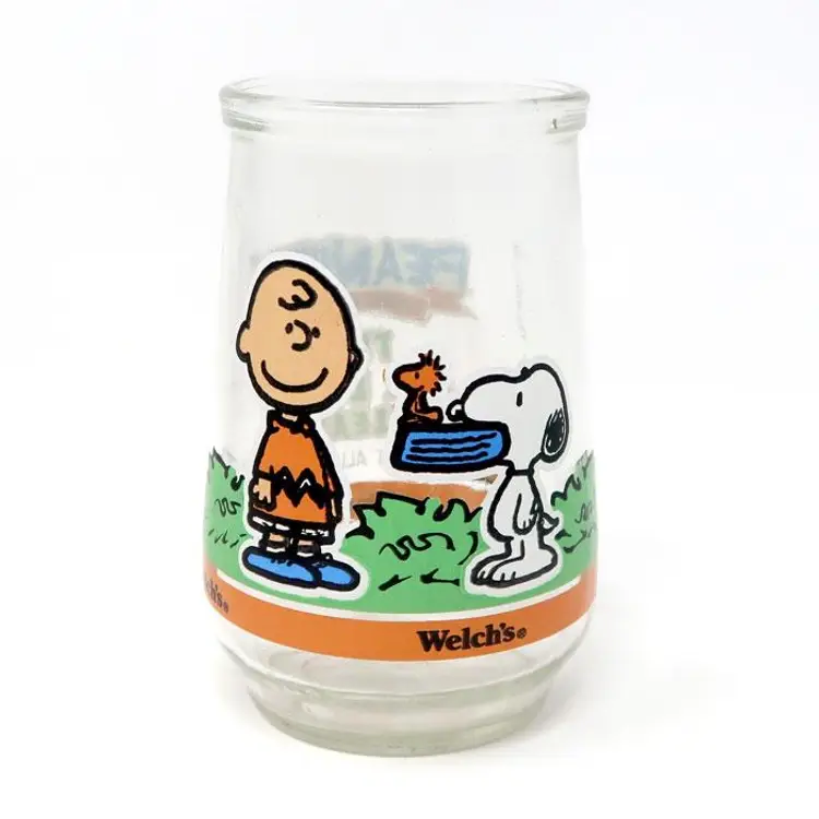 Welch's Peanuts Glass Jelly Jar - Charlie Brown & Snoopy