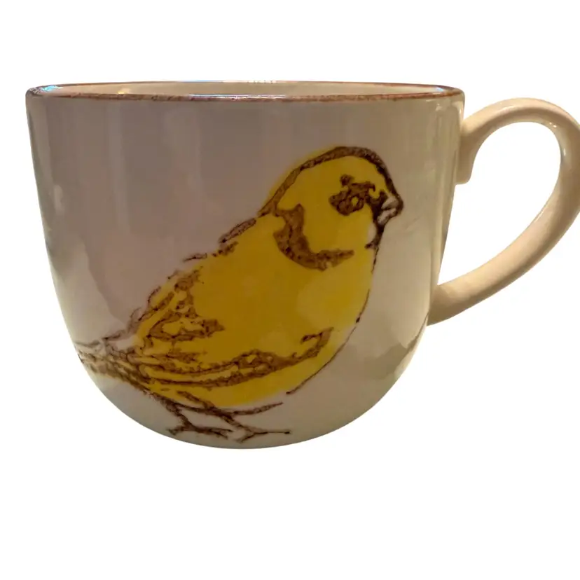 Ceramic Coffee Tea Mug Yellow Bird Made In Portugal