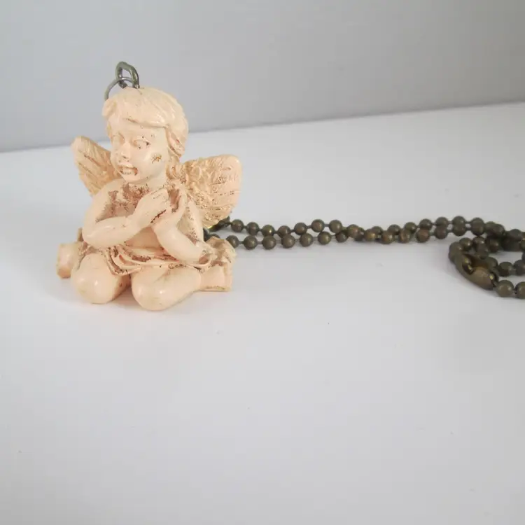 Vintage Fan Impressions Cherub Angel Light Pull Chain