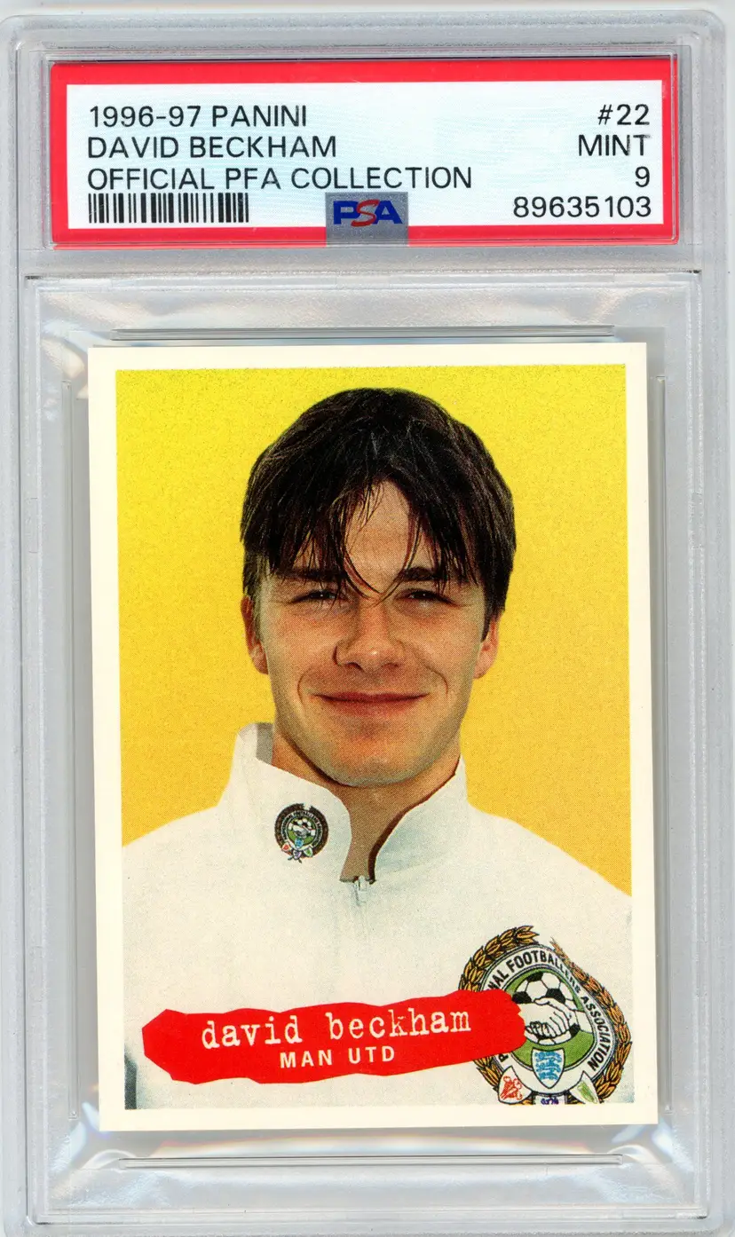 1996-97 Panini DAVID BECKHAM RC Rookie #22 Official PFA Collection PSA 9 MINT