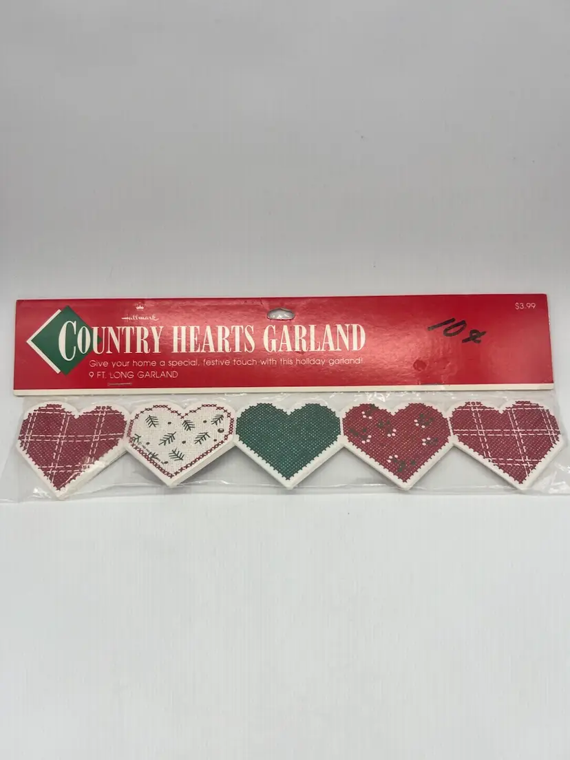 Vintage Hallmark Country Hearts Garland Christmas Decor