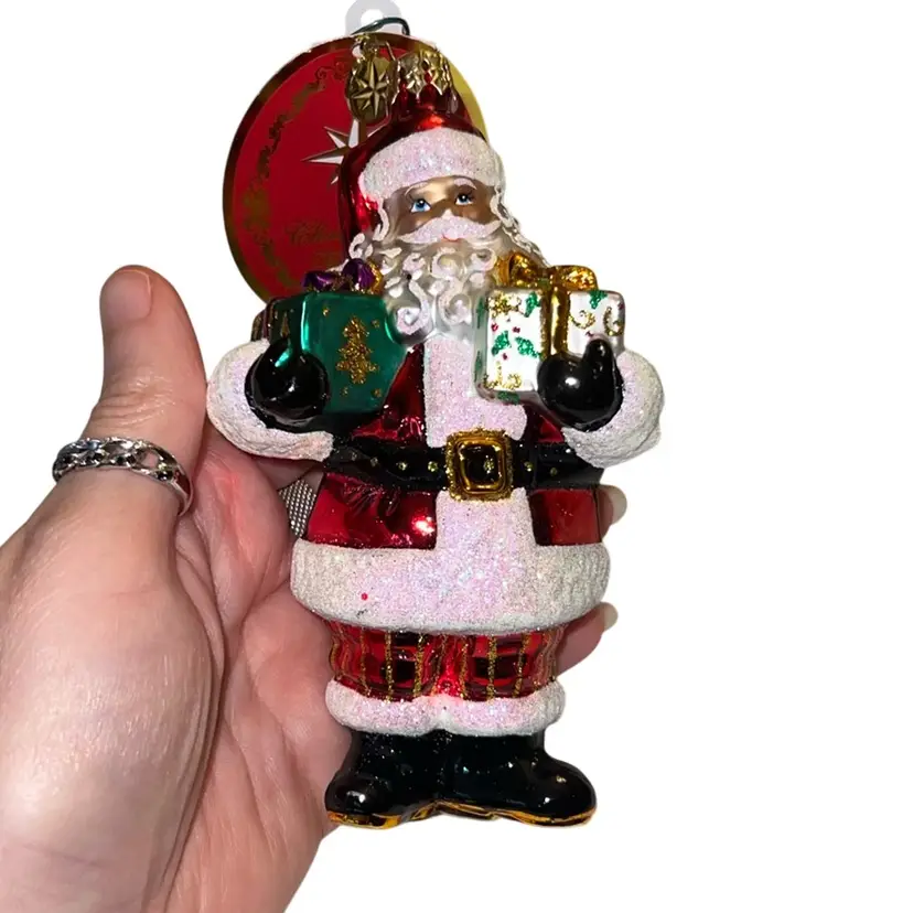 Christopher Radko 2014 “Here To Cheer” Santa Ornament  5.5” NWT