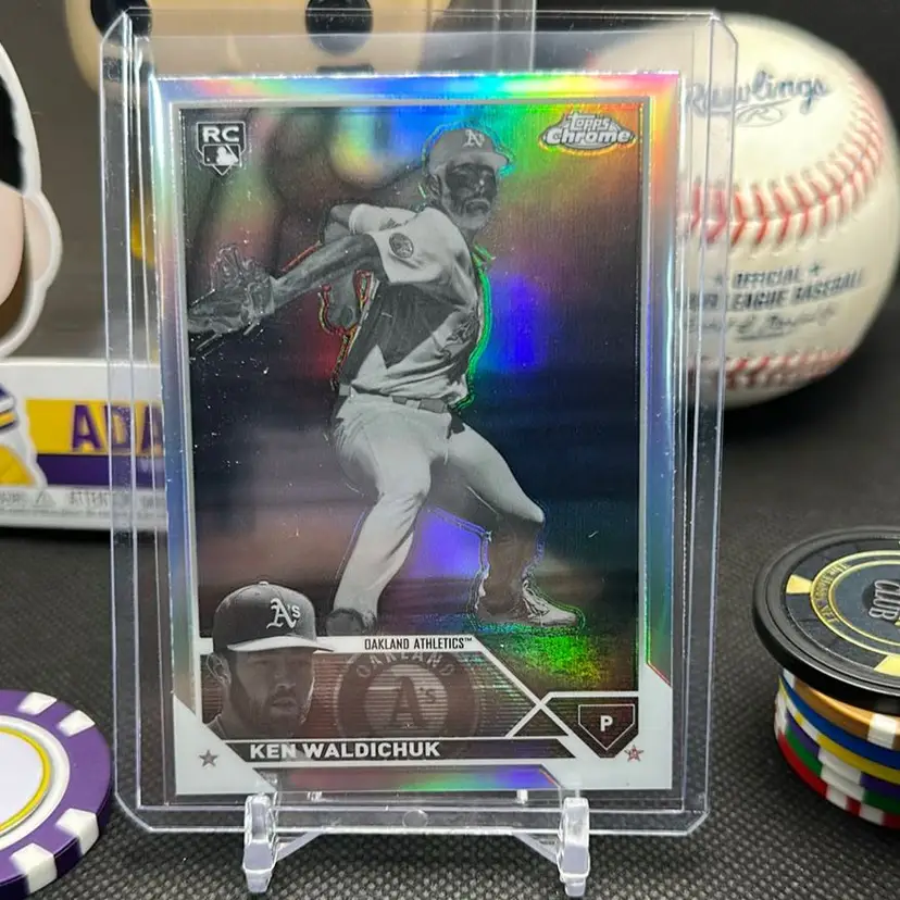Ken Waldichuk 2023 Topps Chrome RC Negative Refractor Oakland Athletics