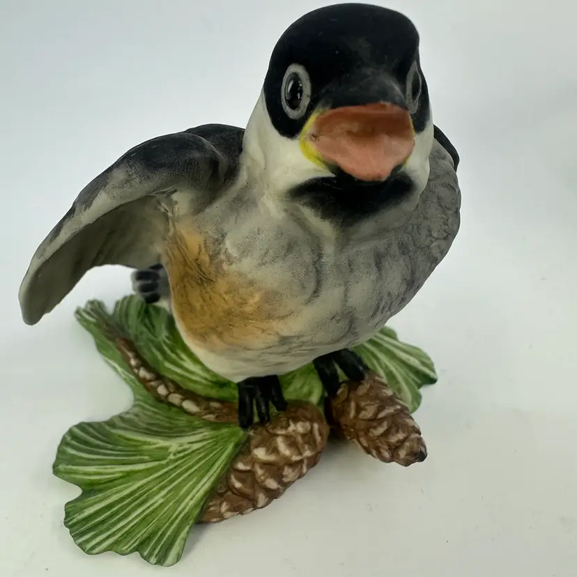 Boehm Porcelain Baby Chickadee Bird Figurine Made In USA