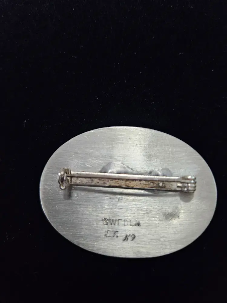 Pewter E.F. Designs Sweden Brooch