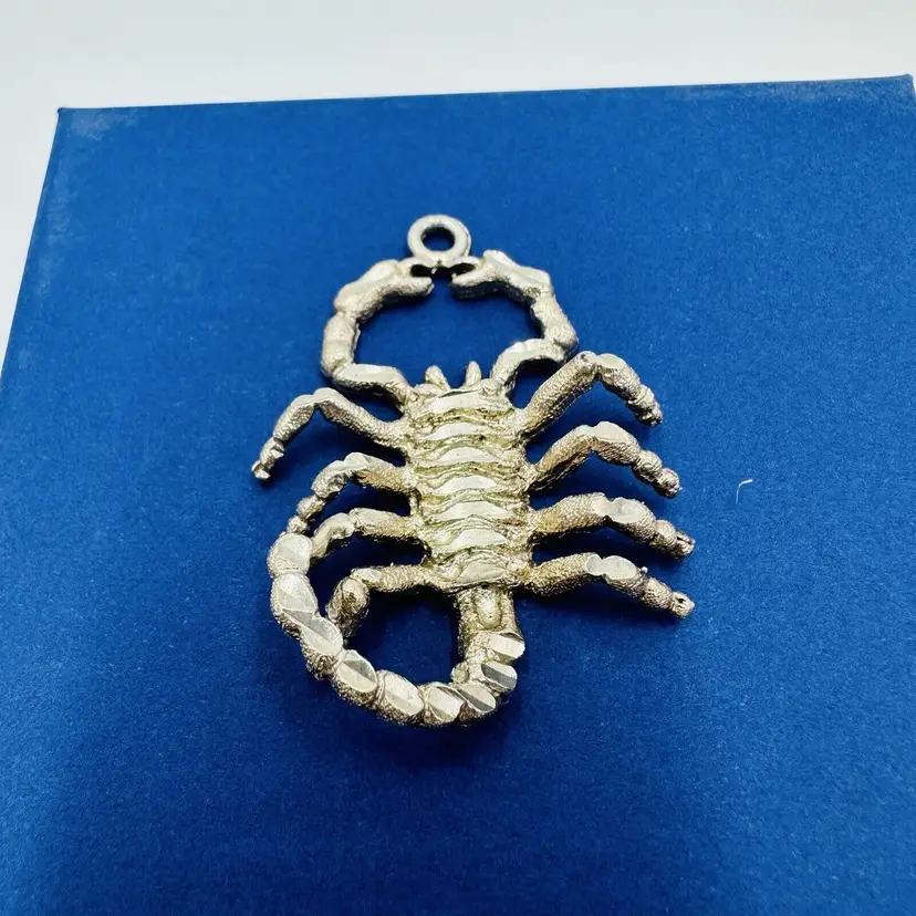 Scorpion Pendant Jewelry Vintage 925 Sterling Silver Shiny Large 1 Of A KIND