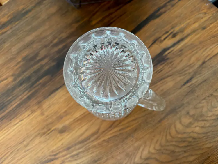 vintage glassware, wexford glass, anchor hocking, vintage pitcher, pressed glass set, diamond point, retro goblets, vintage barware, lemonade pitcher, mid century glass, iced tea set, glass goblet set, farmhouse kitchen