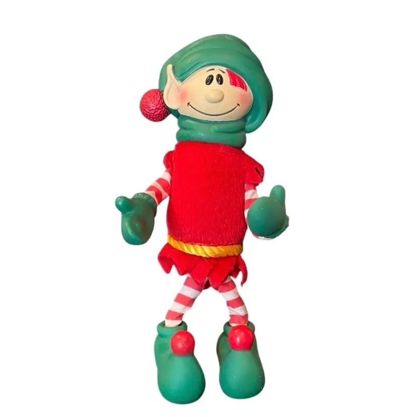 Christopher Pop-In-Kins Elf Doll Vintage Christmas Vinyl Cloth Figure