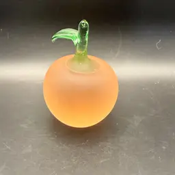 Vintage Frosted Glass Apple Paperweight -see note