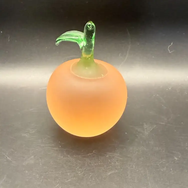 Vintage Frosted Glass Apple Paperweight -see note