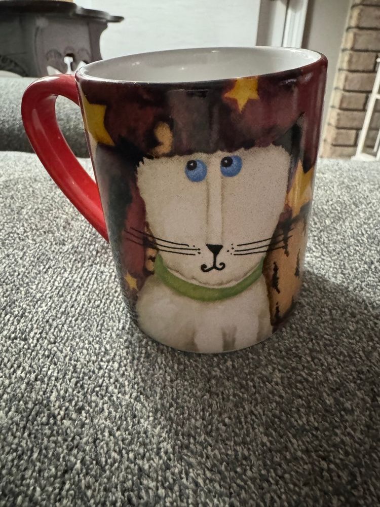 Set Of 2:  Gibson Everyday “Cool Cats” Coffee Mug Featuring The Art Of Debi Hron