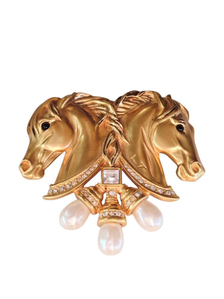 Vintage Elizabeth Taylor Signed "The Hearts In Tandem" Brooch Pin (A9101)