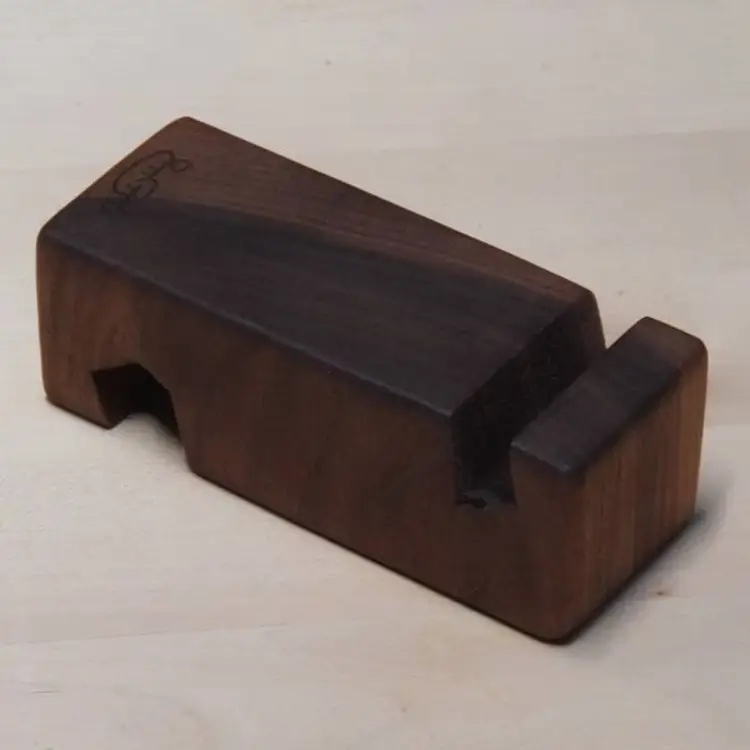 Walnut cell phone stand