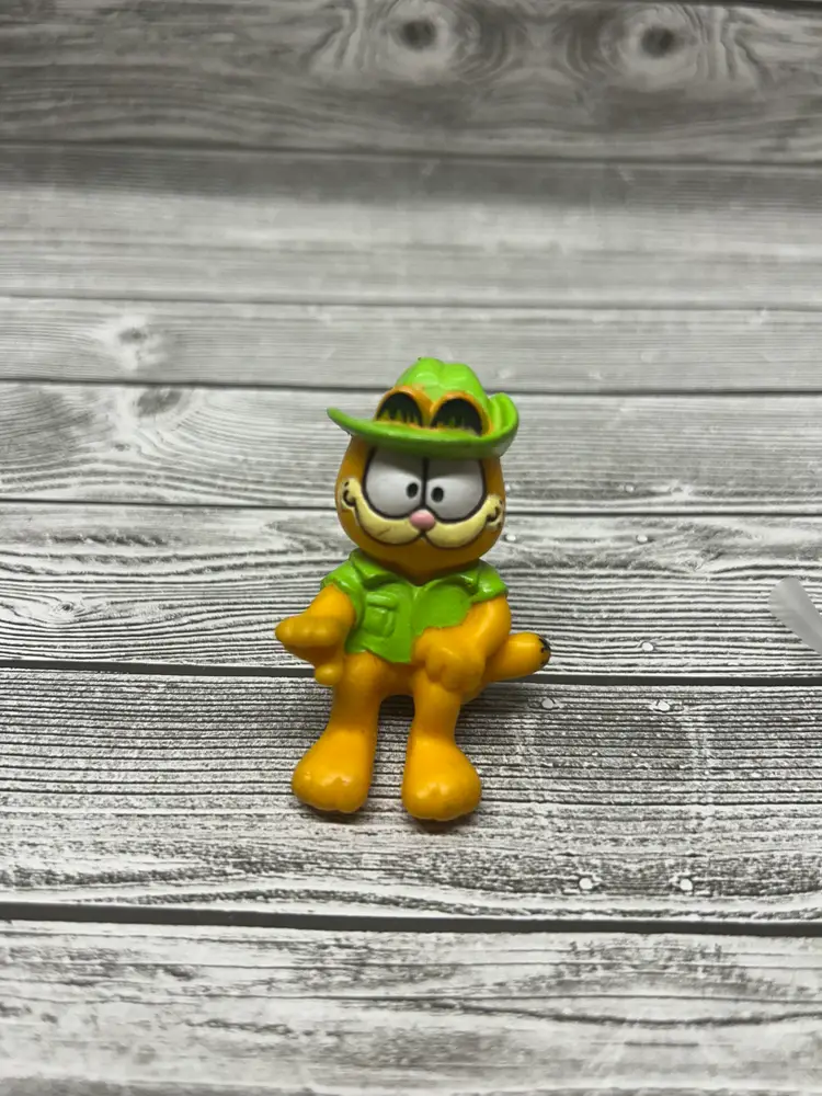 Vintage-Garfield Cat Safari Figure-Jeep Driver Toy McDonalds