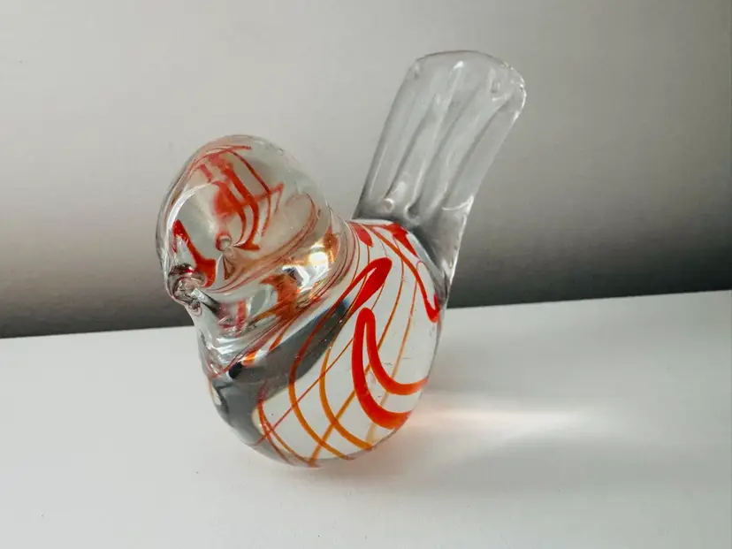 Vintage Orange Bird Paperweight