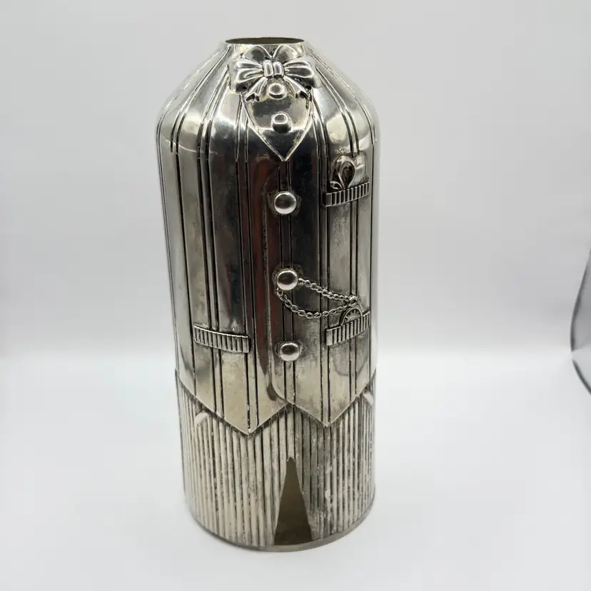 Vintage Silver Plate Wine Butler Tuxedo Wine Bottle Holder Barware, Elegant Formal Design, Unique Home Decor, By Godinger, Made in New York, NY
