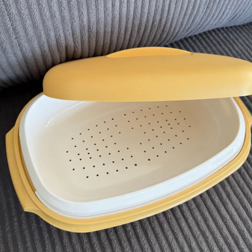 Tupperware Harvest Gold Steamer 3 Piece Set Vintage