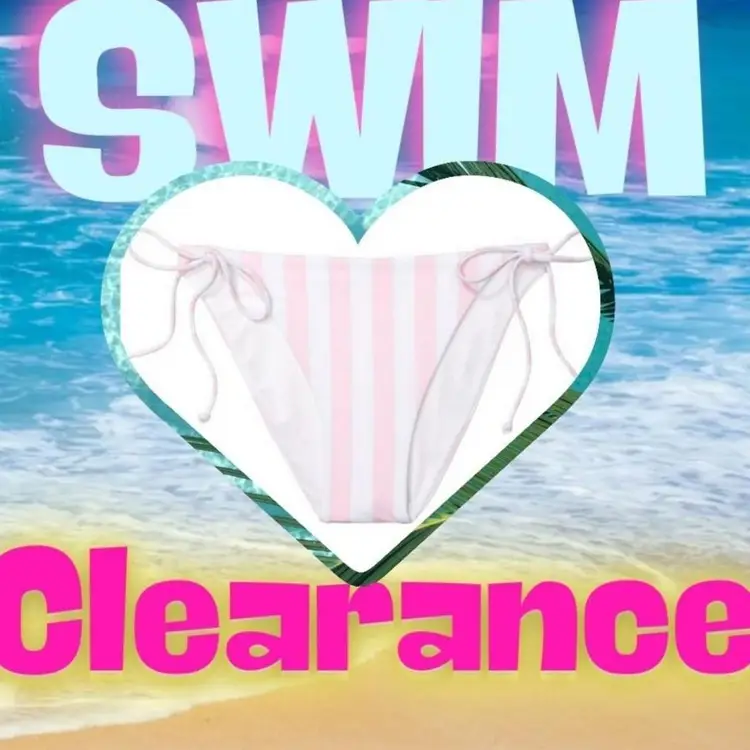 L- VICTORIA'S SECRET Mix-andMatch SideTie Cheeky Bikini Bottom Pink Stripes NWT