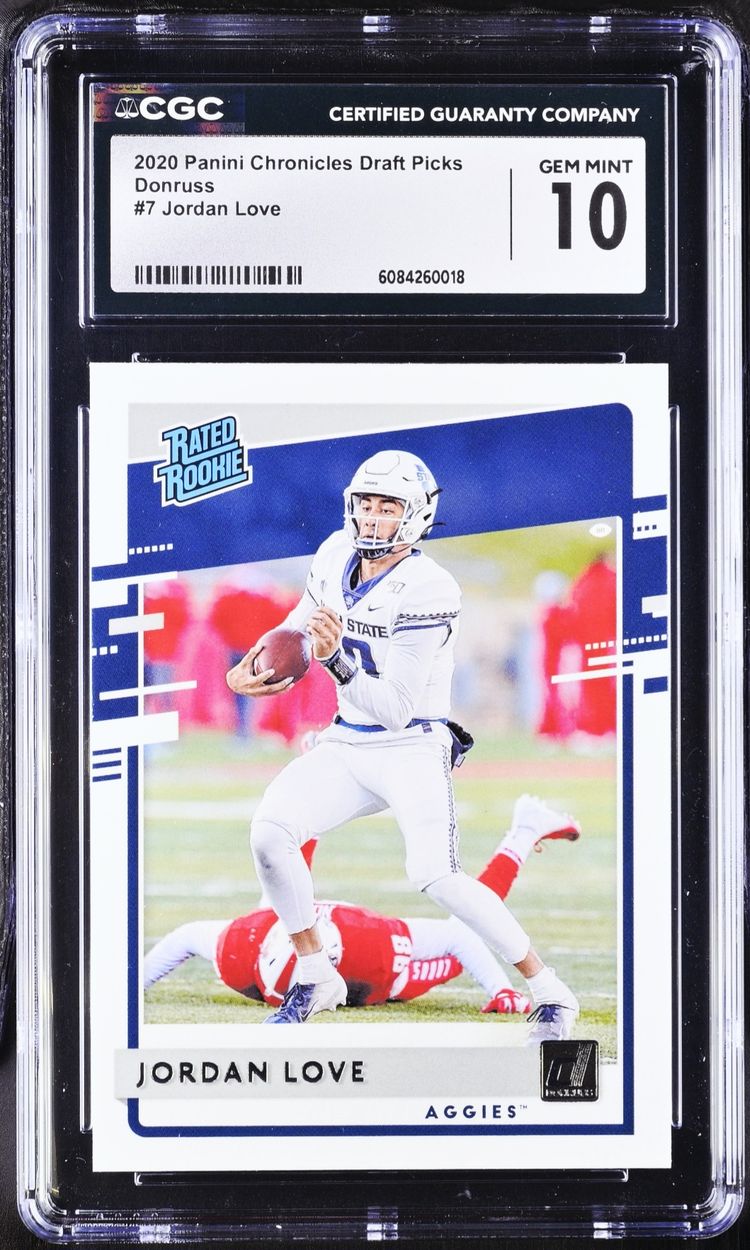 2020 Panini Chronicles DP Jordan Love Donruss Rated Rookie #7 Gem Mint CGC 10