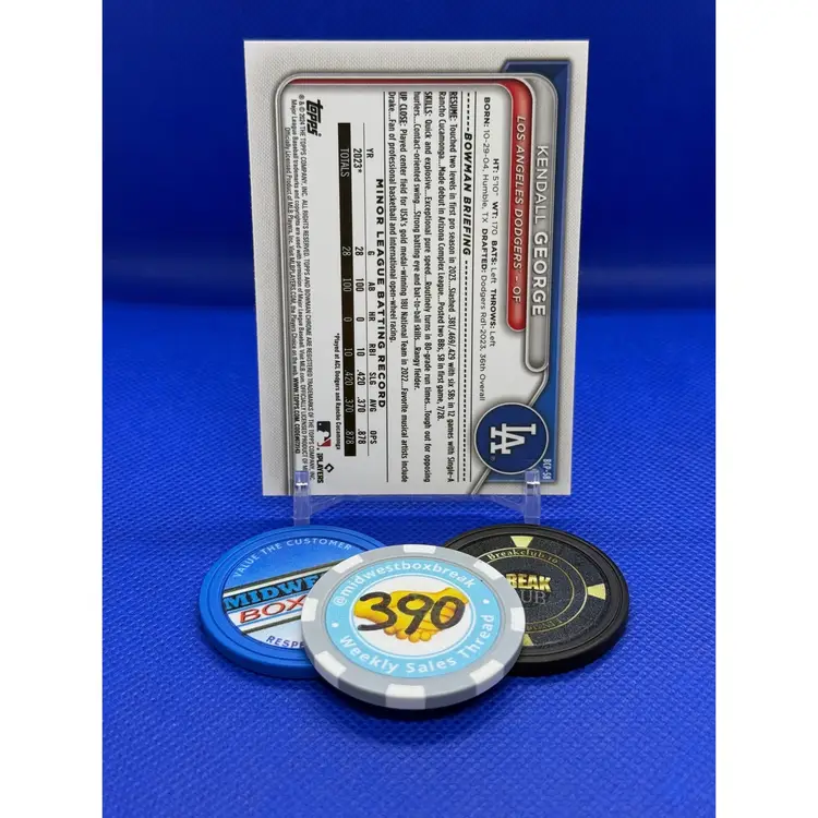 Kendall George - 2024 Bowman Chrome 1st - Los Angeles Dodgers - Lunar Glow