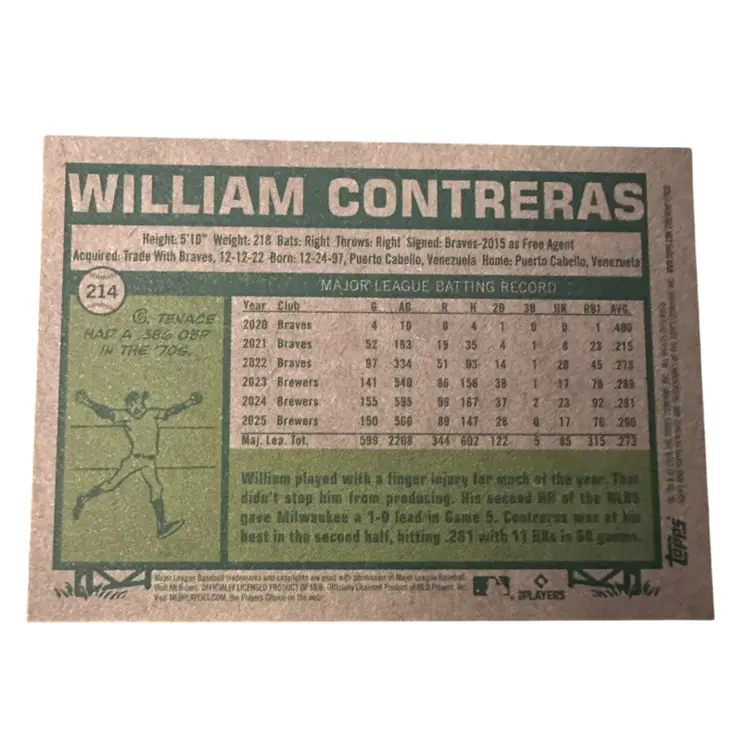William Contreras 2026 Topps Heritage Pink Sparkle SP