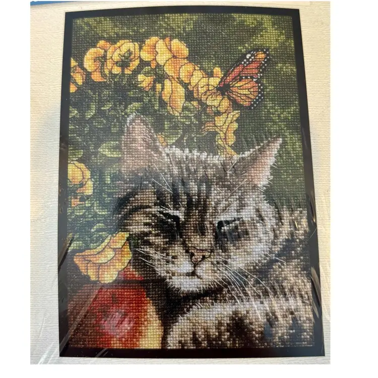 Bucilla "Afternoon Nap" Counted Cross Stitch Kit New Old Stock