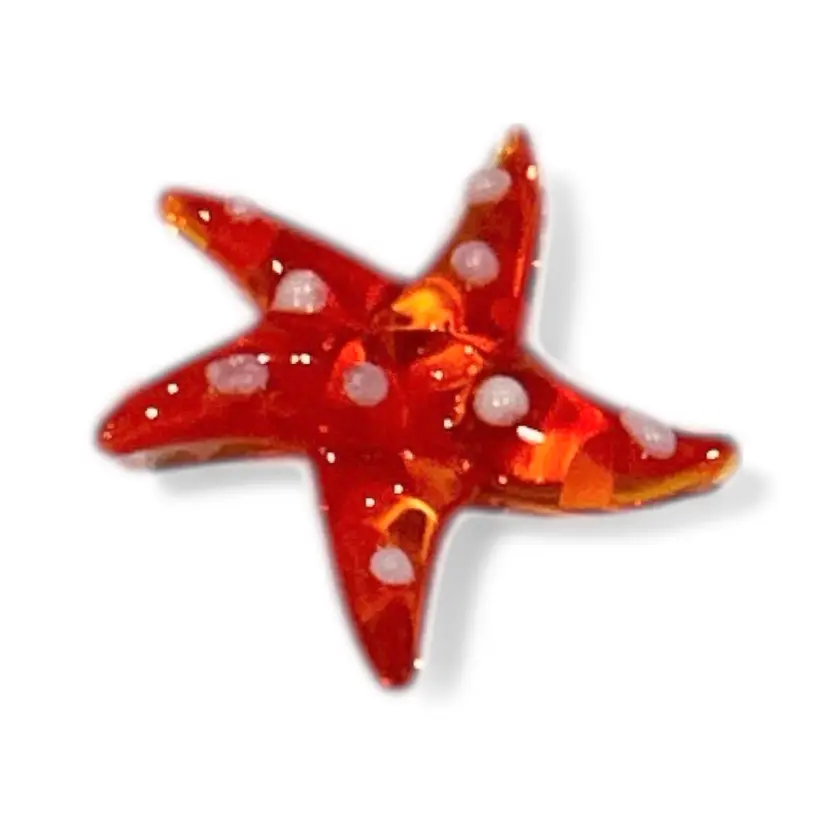 Mini Handblown Red Art Glass Starfish Figurine