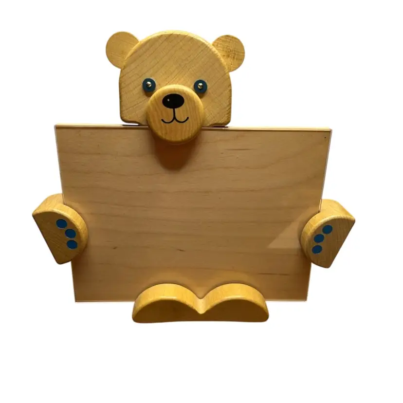 Unique Haba Teddy Bear @6 1/2x5 Picture Frame Plexiglass  Size Total Size @ 8x8