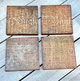 #21 Decoupaged Burlap Coasters